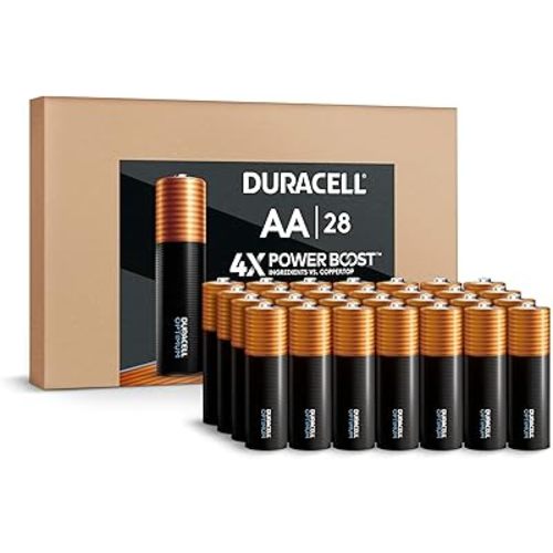 Duracell Optimum AA Batteries with 4x Power Boost Ingredients, 28 Count (Pack of 1), Re-closable pack for a quick, easy access and organized storage, Double A Battery with Long-Lasting Power