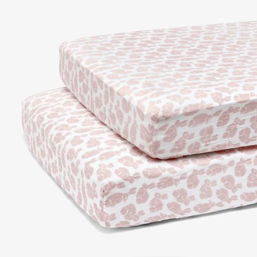 Organic Cotton Crib Sheets by Lewis - Bunny in Blush