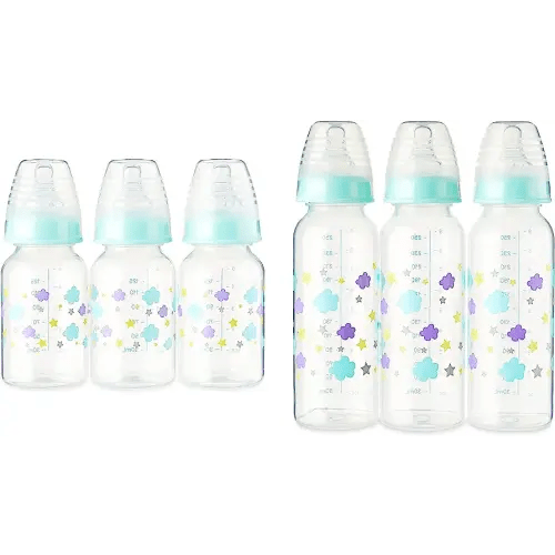Parents Choice Baby Bottles - Slow Flow Bottles - 9oz Baby Bottles - 5oz Baby Bottles - Six Total Bottles