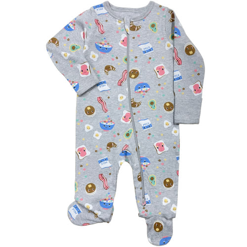 Wonder Nation Baby Gender Neutral Zip Front Footed Sleep N Play Pajamas, Sizes Preemie-6/9 Months