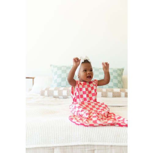 HOT PINK + WHITE CHECKER | SLEEP SACK | 6-18M
