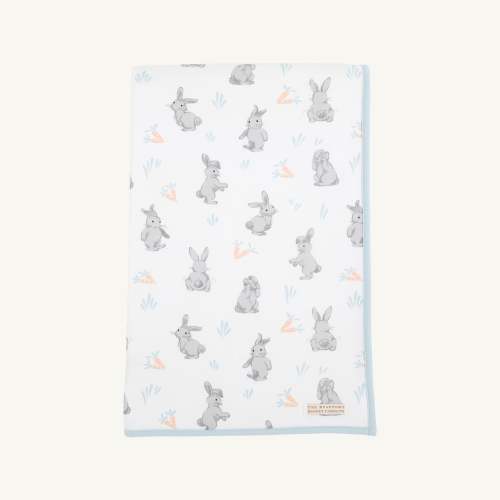 Silent Night Throw - Broad St. Bunnies (Blue) with Buckhead Blue