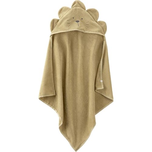 little planet by carter's Baby Organic Cotton Bath Towel, Lion Camp Khaki
