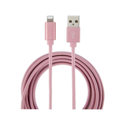 Lightning Cable - 2m Pink Rope - Pink - One Size