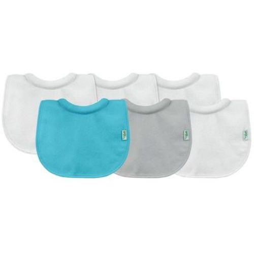 Green Sprouts Stay-dry Milk-catcher Bibs Aqua/gray/white - 6pk