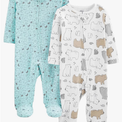 Simple Joys by Carter's unisex-baby Neutral 2-pack Cotton Footed Sleep and Play