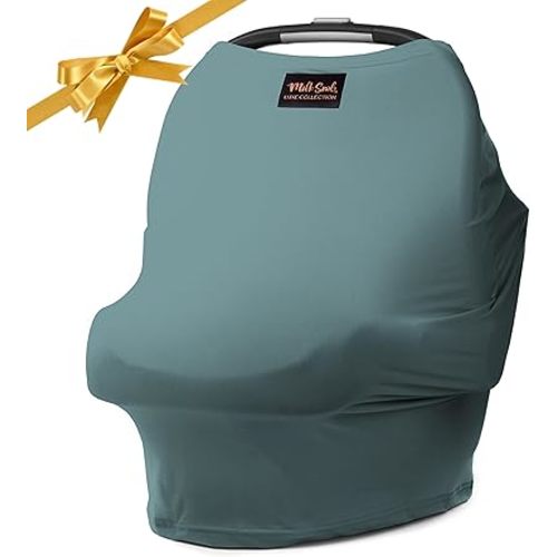 Milk Snob Original 5-in-1 Luxe Cover in Jade - Added Privacy for Breastfeeding, Baby Car Seat, Carrier, Stroller, High Chair, Shopping Cart, Lounger Canopy, Newborn Essentials, Nursing Top