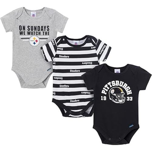 Gerber NFL baby-boys Nfl 3-pack Onesie Bodysuit