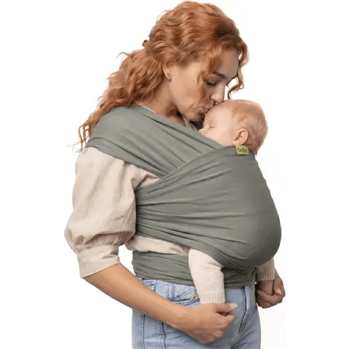 Boba Baby Wrap Carrier - Stretch Cotton Newborn Sling, Grey