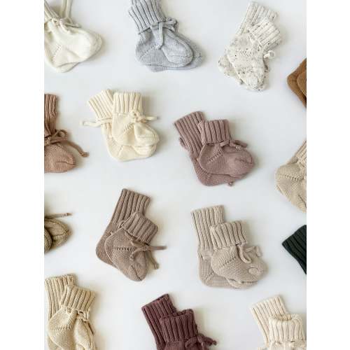 Knitted Baby Booties Socks – Olive and Cradle