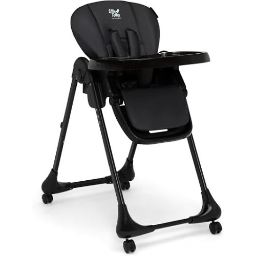 Little Folks by Delta Children 2-in-1 SlimFold High Chair for Babies and Toddlers, Black