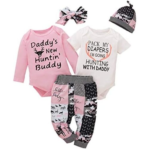BIRTHDAY SHARK Newborn Girls Outfit Baby Girl Coming Home Outfit Hunting Clothes for Girls