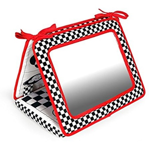 Black, White & Red, Smile, Baby 2-in-1 Crib & Floor Mirror
