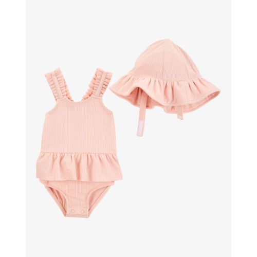Baby 2-Piece Sun Hat & Ruffle 1-Piece Swimsuit Set - Carter's | Carter's