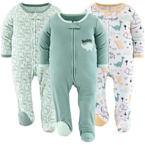 The Peanutshell Baby Sleepers for Boys, Sleep and Play Footed Pajamas, Newborn to 9 Months, Infant Clothes, Dinosaur Stuff
