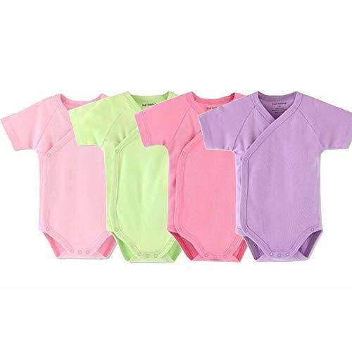Baby Boys Girls Short Sleeves Kimono Clothes Cotton Baby Side-Snap Bodysuit Pack of Baby Layette Set