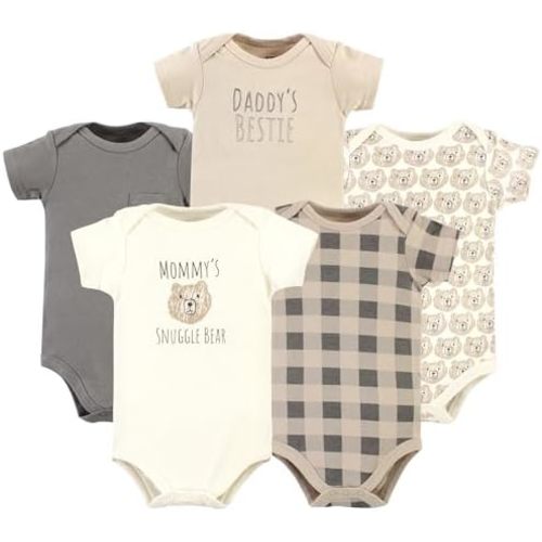 Hudson Baby Unisex Baby Cotton Bodysuits 5-pack