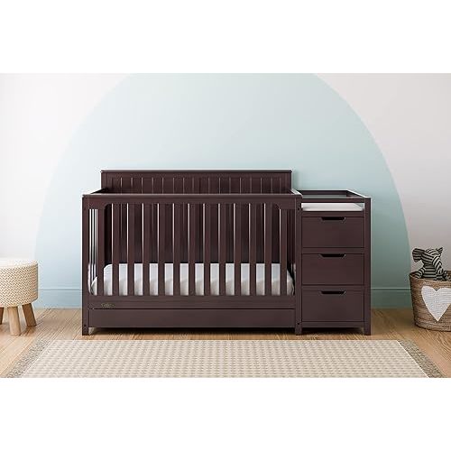 All-in-One Convertible Crib & Changer (Espresso)