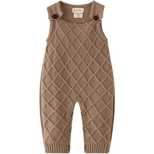 Vintage Baby Boy Knitted Outfits Overalls Romper Toddler Little Infant Photoshoot Props Clothes
