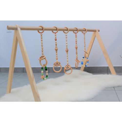 TWIN Baby gym, Sturdy activity arch, gym FRAME ONLY, Solid wood Montessori toy, Easy foldable, Fast shipping