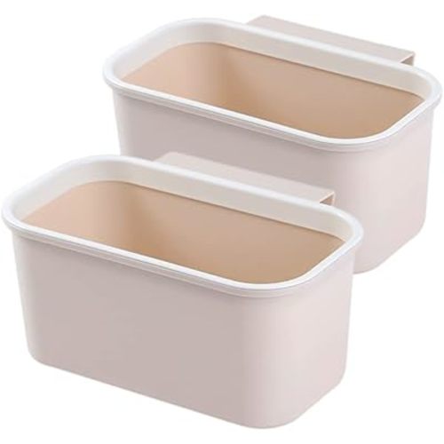 2 Pack Pink Hanging Cup Holders,10x5x4.5"Trolley Basket Storage,Rolling Cart Accessories Hanging Buckets Hanging Bins,Plant Containers,Storage Bucket,Make Up Pencil Holder,Kitchen Storage Container