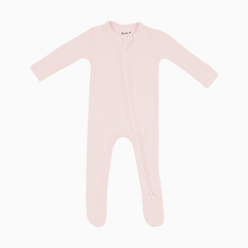 Kyte Baby Ribbed Zipper Footie - Blush, Newborn