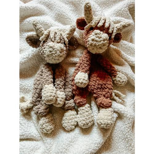 Highland Cow Knotted Snuggler Lovey Crochet
