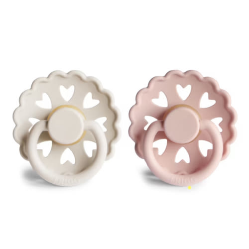 FRIGG Fairy Pacifier, 2-Pack, Cream & Blush, 0-6m - Feeding