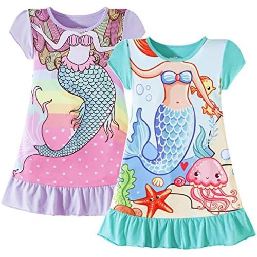 Nightgowns for Girls Kids Pajamas Princess Dress Sleepwear Night Gown 3-10 Years