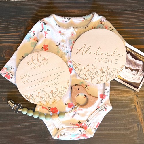 Floral Name Sign | Wildflower Birth Stats Sign | Baby Name Sign | Nursery Sign | Birth Announcement Baby Name Sign | Hospital Photo
