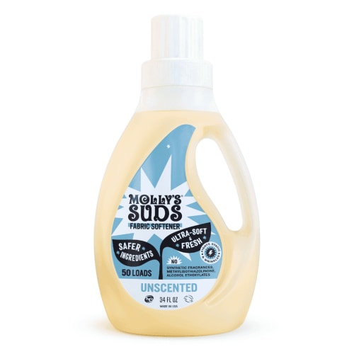 Molly’s Suds Fabric Softener Liquid for Sensitive Skin | Vinegar-Powered | Unscented, 50 Loads