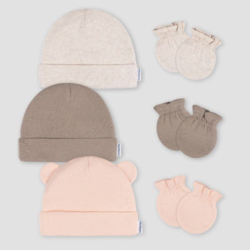Gerber Baby 6pk Hat & Mitten Set - Gray