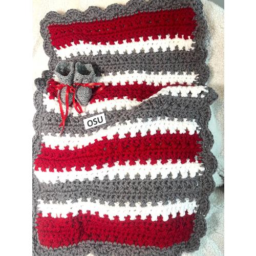 Ohio State Baby Blanket, Baby Blanket, OSU Baby, Baby Gift, Bucks Baby