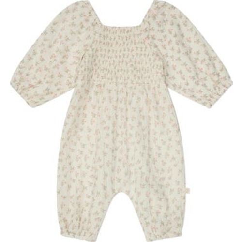 Floral Smocked Organic Cotton Gauze Romper, 3-6M