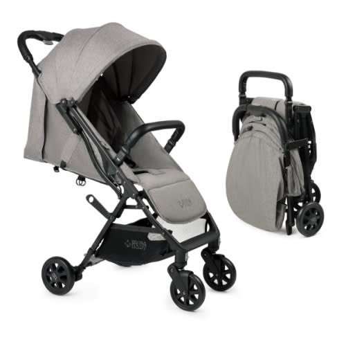 Lightweight Travel Stroller for Baby & Toddlers - Easy Fold & Compact Stroller with Canopy, Storage Basket, Multi-Position Recline & Convenient One-Hand Fold (Grey)