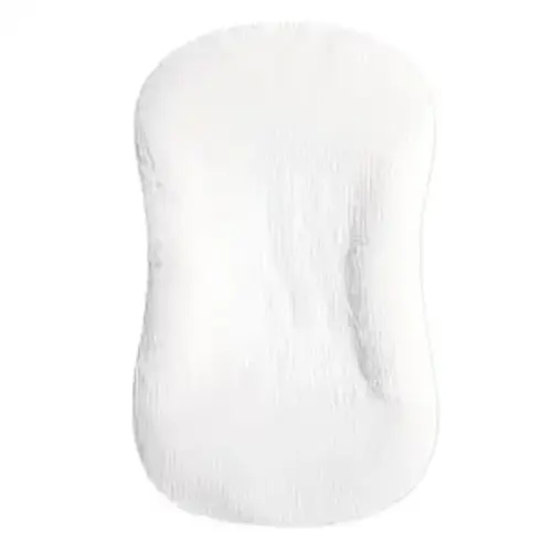 Muslin Baby Lounger Cover Soft Organic Cotton Slipcover Fits Newborn Lounger for Baby Boys and Girls (White)