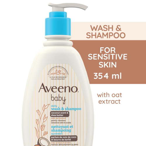 Aveeno Baby Daily Moisturizing Wash & Shampoo, Natural Coconut Scent, Shea Butter & Oat Extract, Body Wash, Hypoallergenic - Walmart.ca