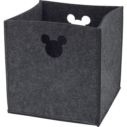 Disney Felt Die Cut Storage Bin, Grey, Mickey Mouse