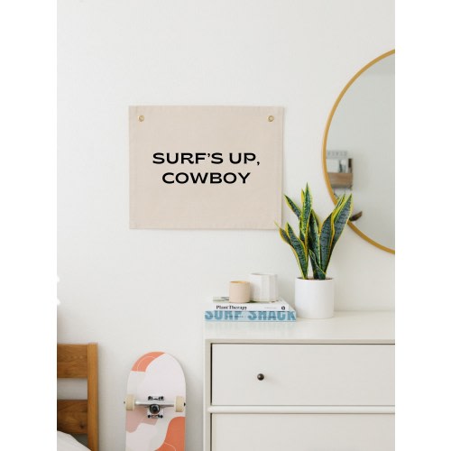 Surf's Up Cowboy Wall Flag, Coastal Cowboy Decor, Long Live Cowboys, Cowboy Nursery Decor, Western Nursery Wall Decor, Western Tapestry