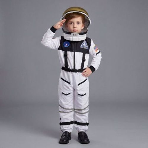 Joyfy Halloween Costume Kids Astronaut Costume with Movable Helmet , Role Play Space Set for Toddler – Space Suit for Dress-Up- S