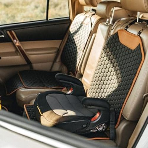 Premium Leather Car Seat Protector for Child Car Seat Cover from Dirt Scratches - Infant Car Seat Protector for Back Seat/Front Booster Seat Protector Under Baby Car Seat Waterproof 1pc Hexy