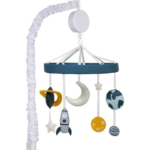Space Crib Mobile - Rocket Baby Mobile for Crib - Musical Crib Mobile - Fun Whimsical Musical Mobile for Cribs - Rotating Nursery Mobile for Crib - Baby Crib Mobile for Boys and Girls