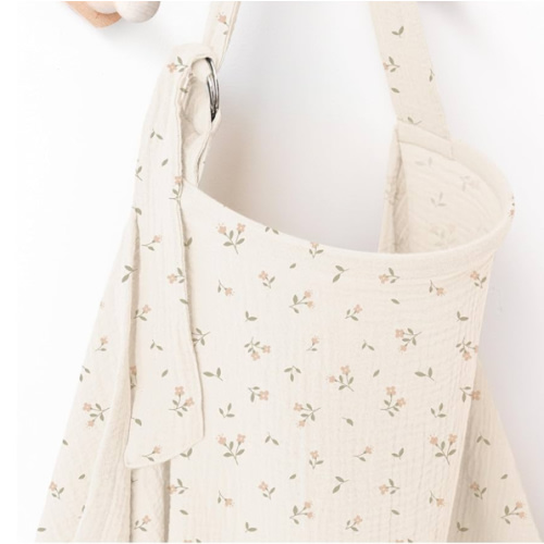 Muslin Nursing Covers for Breastfeeding, Privacy Breast Feeding Cover with Arch Neckline for Mom and Baby, Breathable 100% Cotton Nursing Apron Multi-use Stroller Cover