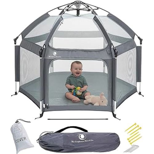 POP 'N GO Baby Playpen - Indoor & Outdoor Playpen for Babies and Toddlers - Baby Beach Tent, Foldable, Portable W/Canopy & Travel Bag - Pop Up Pack and Play Yard