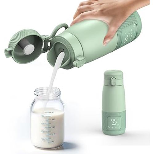 Portable Milk Warmer for Baby,Cordless Bottle Warmer for Water, Breastmilk, Baby Formula On The Go, Fast Warming & Precise Temp Control, USB Rechargeable Bottle Warmer for Travel, Car, Outdoors,12oz