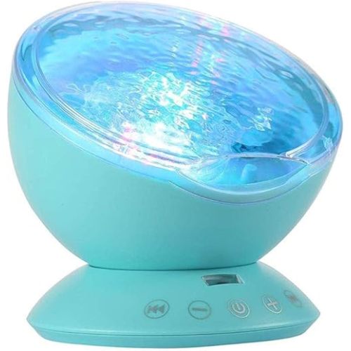 Night Light Projector, Ocean Wave Night Light for Kids Room, Remote and Timer, 7 Light Modes and Bulit-in Sound Machine, Mermaid Decor Birthday Christmas Gifts (Blue)