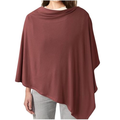 Konssy Knit Nursing Cover for Breastfeeding, 360° Full Privacy Breathable Breastfeeding Cover, Multi-use Carseat Canopy(Chestnut)