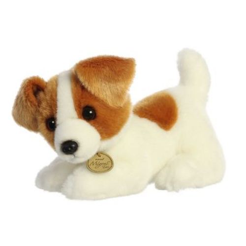 Aurora Small Jack Russell Pup Miyoni Tots Adorable Stuffed Animal White 9"