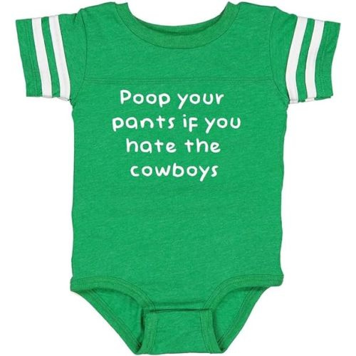 Eagles Fan Poop Your Pants if You Hate the Cowboys Funny Baby Football Jersey Bodysuit