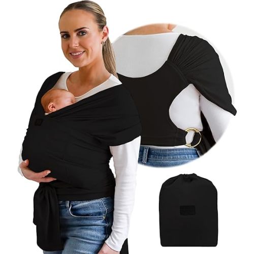 Baby Carrier Wrap: Comfortable, Soft & Supportive, Adjustable Ring Sling for Mom & Dad, Ideal for Baby Registry, Newborn to Toddler, Baby Shower